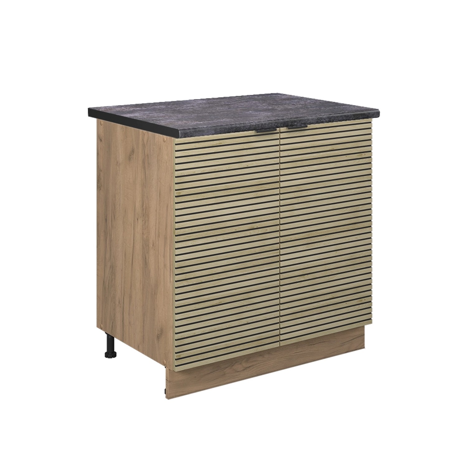 Vicco Küchenschrank Fame-Line Eiche Paneel 80 cm mit Regal AP Anthrazit Vicco Küchenschrank Fame-Line Eiche Paneel 80 cm mit Regal AP Anthrazit von Vicco
