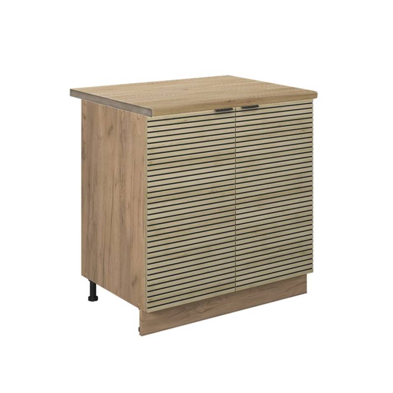 Vicco Küchenschrank Fame-Line Küchenunterschrank für die Spüle Eiche Paneel 80 cm mit Regal AP Eiche von Vicco