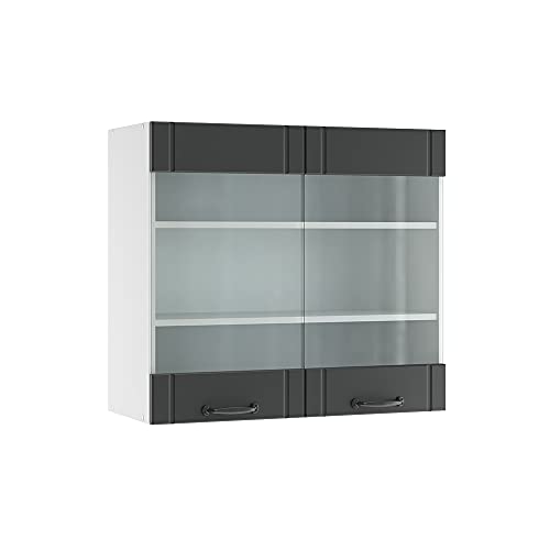 Vicco Küchenschrank Glas Fame-Line, Anthrazit/Weiß, 80 cm von Vicco