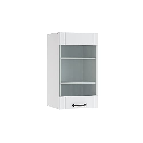 Vicco Küchenschrank Glas Fame-Line, Weiß Landhaus/Weiß, 40 cm von Vicco