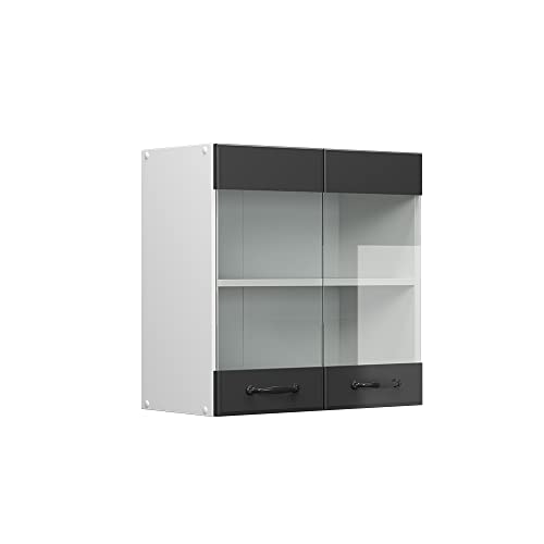 Vicco Küchenschrank Glas "R-Line", Anthrazit Landhaus/Weiß, 60 cm von Vicco