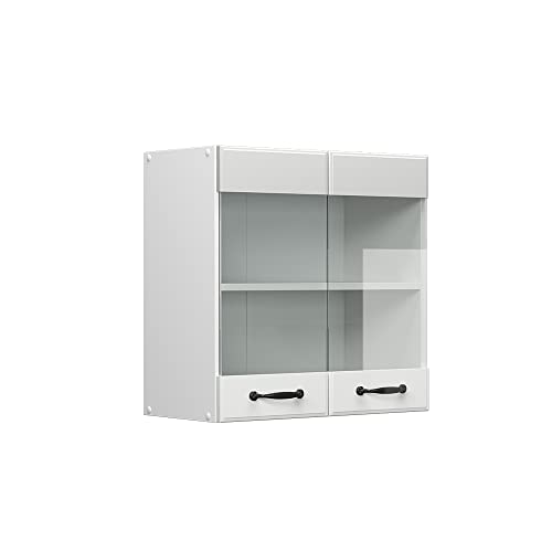 Vicco Küchenschrank Glas R-Line, Weiß Landhaus/Weiß, 60 cm von Vicco