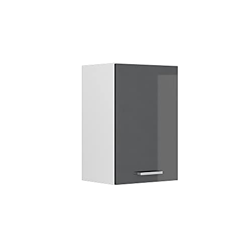 Vicco Hängeschrank R-Line, hängender Küchenschrank, Anthrazit Hochglanz/Weiß, 40 cm von Vicco