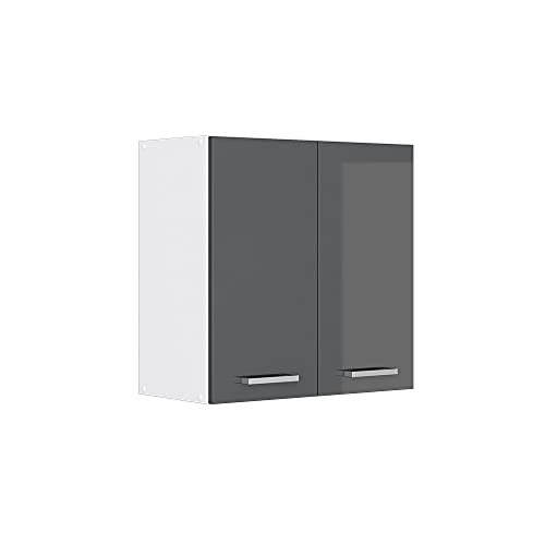 Vicco Hängeschrank R-Line, hängender Küchenschrank, Anthrazit Hochglanz/Weiß, 60 cm von Vicco