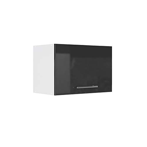 Vicco Hängeschrank Fame-Line, hängender Küchenschrank, Anthrazit Hochglanz/Weiß, 60 cm Flach von Vicco