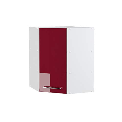 Vicco Eckhängeschrank Fame-Line, Bordeaux Hochglanz/Weiß, 57 cm von Vicco