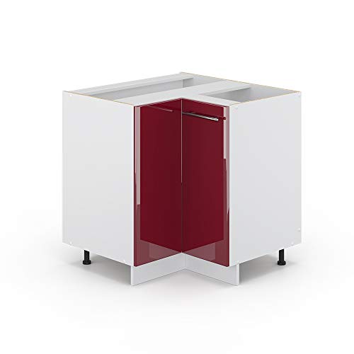 Vicco Eckschrank Fame-Line, Bordeaux Hochglanz/Weiß, 80.5 cm ohne Arbeitsplatte von Vicco