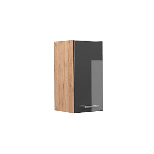 Vicco Hängeschrank R-Line, Anthrazit Hochglanz/Goldkraft Eiche, 30 cm von Vicco