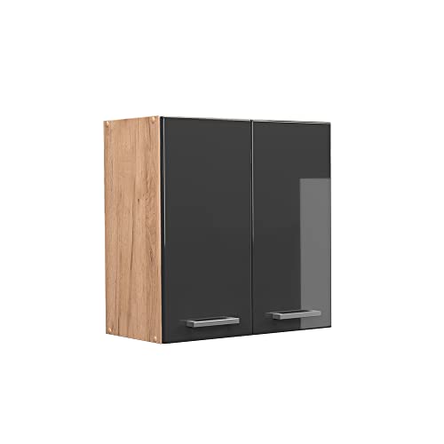 Vicco Hängeschrank R-Line, hängender Küchenschrank, Anthrazit Hochglanz/Goldkraft Eiche, 60 cm Vicco Hängeschrank R-Line, hängender Küchenschrank, Anthrazit Hochglanz/Goldkraft Eiche, 60 cm von Vicco