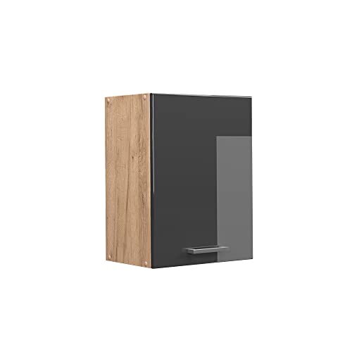 Vicco Hängeschrank R-Line, Anthrazit Hochglanz/Goldkraft Eiche, 45 cm von Vicco