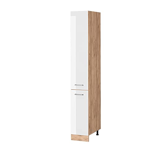 Vicco Apothekerschrank R-Line, Medizinschrank für die Küche, Weiß Hochglanz/Goldkraft Eiche, 30 cm Vicco Apothekerschrank R-Line, Medizinschrank für die Küche, Weiß Hochglanz/Goldkraft Eiche, 30 cm von Vicco