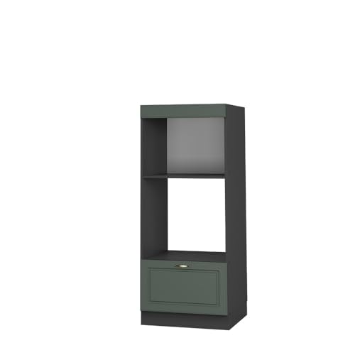 Vicco Mikrowellenschrank Fame-Line, Grün-Gold Landhaus/Anthrazit, 60 cm offen von Vicco