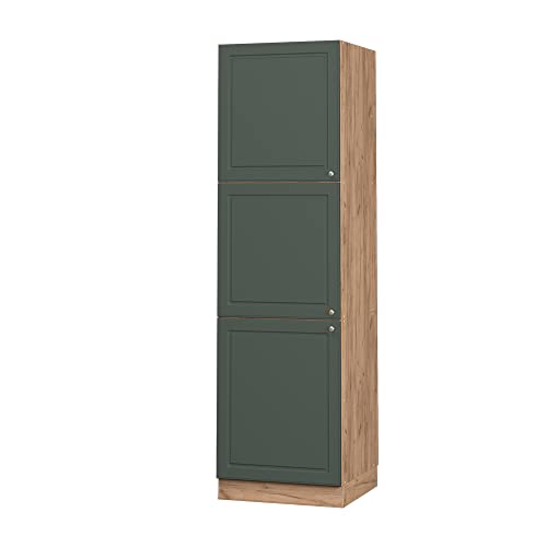 Vicco Herdumbauschrank Fame-Line, Grün-Gold Landhaus/Goldkraft Eiche, 60 cm von Vicco