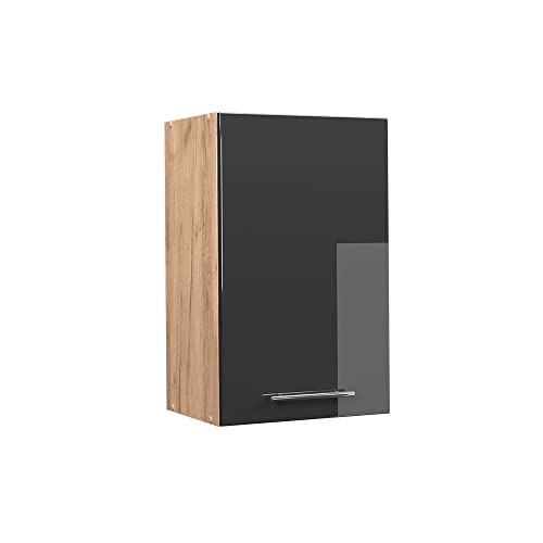 Vicco Hängeschrank Fame-Line, Anthrazit Hochglanz/Goldkraft Eiche, 45 cm von Vicco