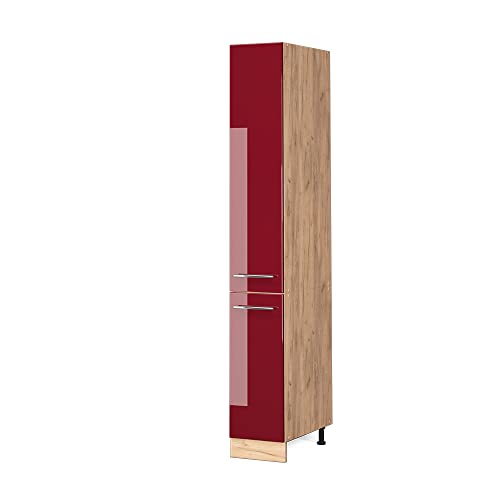 Vicco Apothekerschrank Fame-Line, Bordeaux Hochglanz/Goldkraft Eiche, 30 cm von Vicco