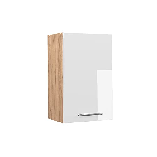 Vicco Hängeschrank Fame-Line, Weiß Hochglanz/Goldkraft Eiche, 45 cm von Vicco