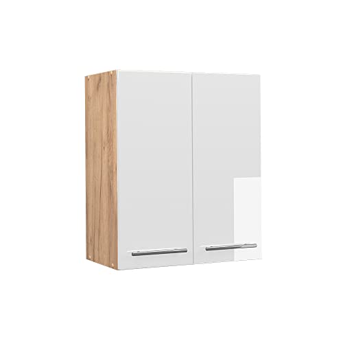 Vicco Hängeschrank Fame-Line, Weiß Hochglanz/Goldkraft Eiche, 60 cm von Vicco