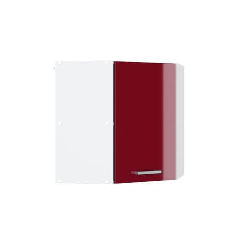 Vicco Eckhängeschrank R-Line, Küchen-Eckschrank, Bordeaux Hochglanz/Weiß, 57 cm von Vicco