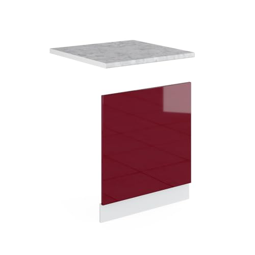 Vicco Frontblende R-Line, Bordeaux Hochglanz/Weiß, 60 cm ohne Arbeitsplatte von Vicco