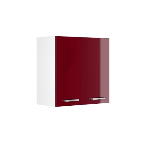 Vicco Hängeschrank R-Line, hängender Küchenschrank, Bordeaux Hochglanz/Weiß, 60 cm von Vicco