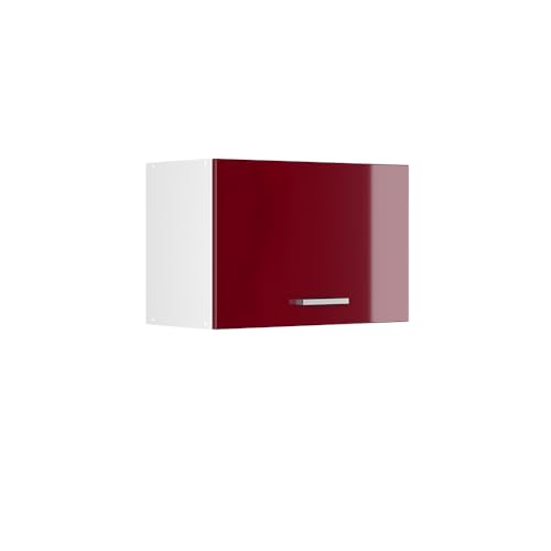 Vicco Hängeschrank R-Line, hängender Küchenschrank, Bordeaux Hochglanz/Weiß, 60 cm Flach von Vicco