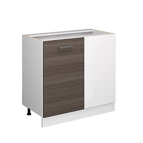 Vicco Eckschrank R-Line, Grau/Weiß, 86 cm ohne Arbeitsplatte von Vicco