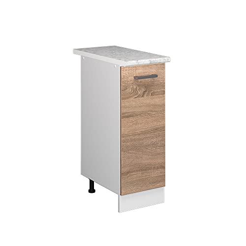 Vicco Apothekerschrank R-Line, Sonoma/Weiß, 30 cm mit Arbeitsplatte von Vicco