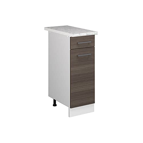 Vicco Küchenunterschrank R-Line, Grau/Weiß, 30 cm mit Arbeitsplatte von Vicco