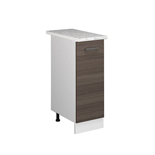 Vicco Apothekerschrank R-Line, Medizinschrank für die Küche, Grau/Weiß, 30 cm, AP Marmor von Vicco
