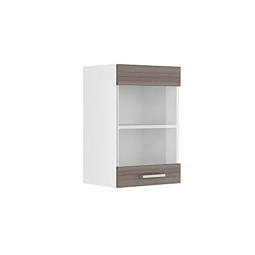 Vicco Küchenschrank Glas R-Line, Grau/Weiß, 40 cm von Vicco