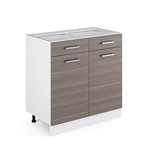 Vicco Küchenunterschrank R-Line, Grau/Weiß, 80 cm ohne Arbeitsplatte von Vicco