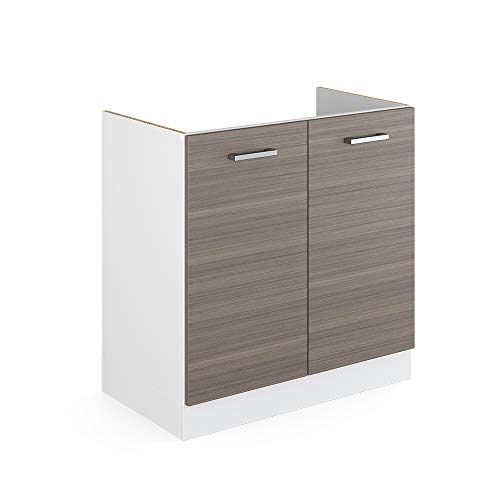 Vicco Spülenunterschrank R-Line, Grau/Weiß, 80 cm ohne Arbeitsplatte von Vicco