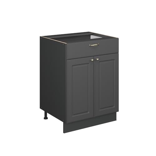 Vicco Küchenunterschrank Fame-Line, Anthrazit-Gold Landhaus, 60 cm mit Schublade, AP Marmor Vicco Küchenunterschrank Fame-Line, Anthrazit-Gold Landhaus, 60 cm mit Schublade, AP Marmor von Vicco