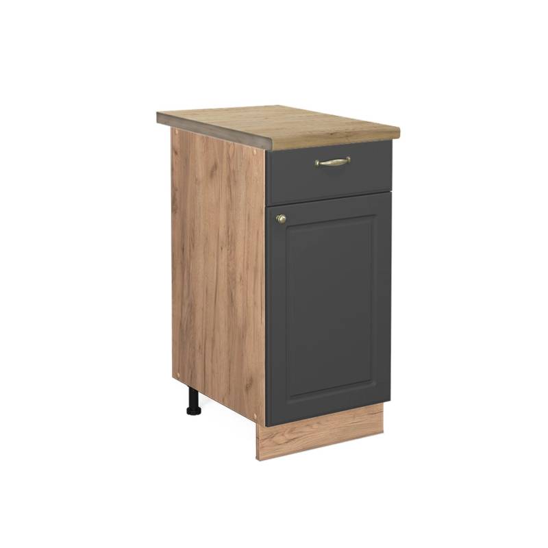 Vicco Küchenunterschrank Fame-Line Anthrazit-Gold/Goldkraft Eiche 40 cm AP Eiche von Vicco