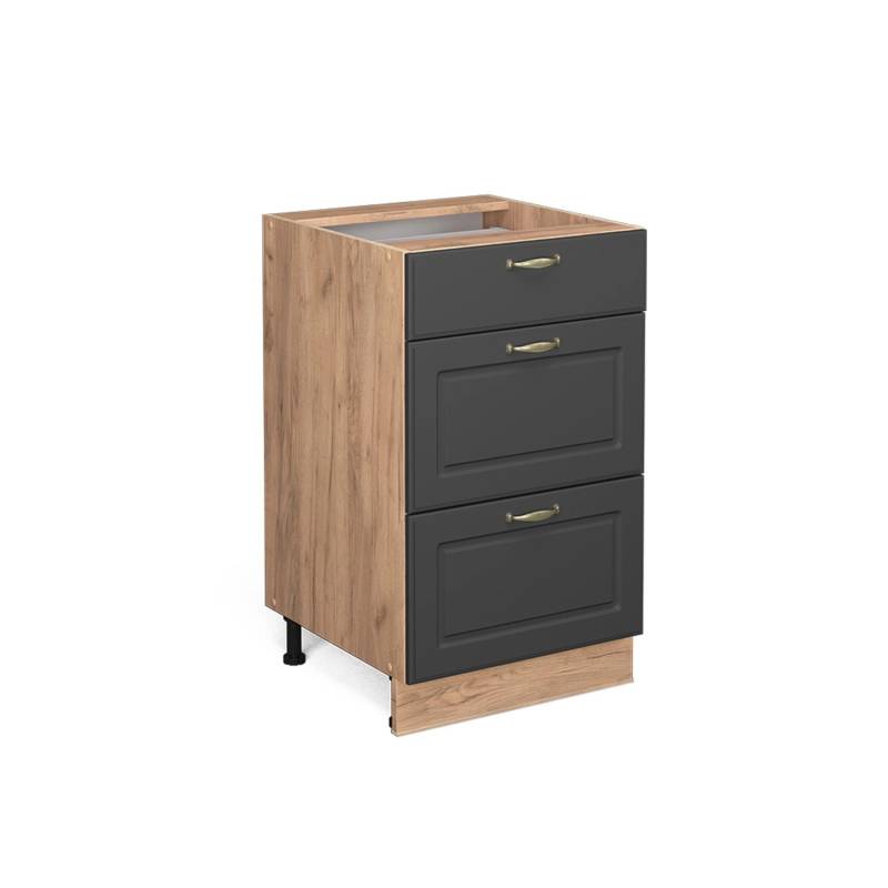 Vicco Küchenunterschrank Fame-Line Anthrazit-Gold/Goldkraft Eiche 50 cm ohne Arbeitsplatte von Vicco