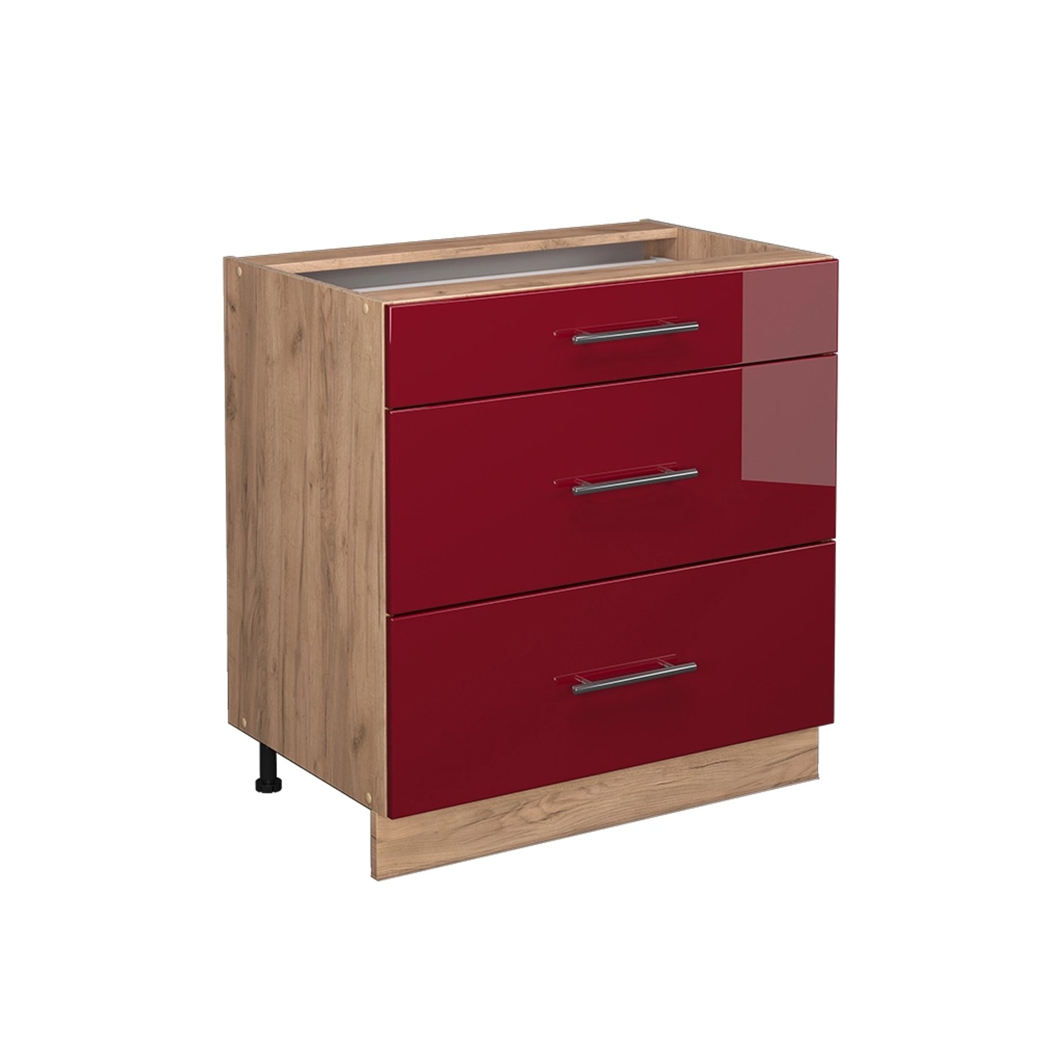 Vicco Küchenunterschrank Fame-Line Bordeaux Hochglanz/Goldkraft Eiche 80 cm mit 3 Schubladen ohne Arbeitsplatte Vicco Küchenunterschrank Fame-Line Bordeaux Hochglanz/Goldkraft Eiche 80 cm mit 3 Schubladen ohne Arbeitsplatte von Vicco