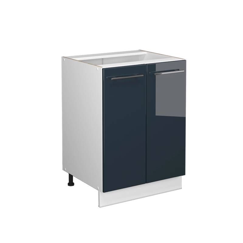 Vicco Küchenunterschrank Fame-Line Dunkelblau Hochglanz/Weiß 60 cm ohne Arbeitsplatte von Vicco
