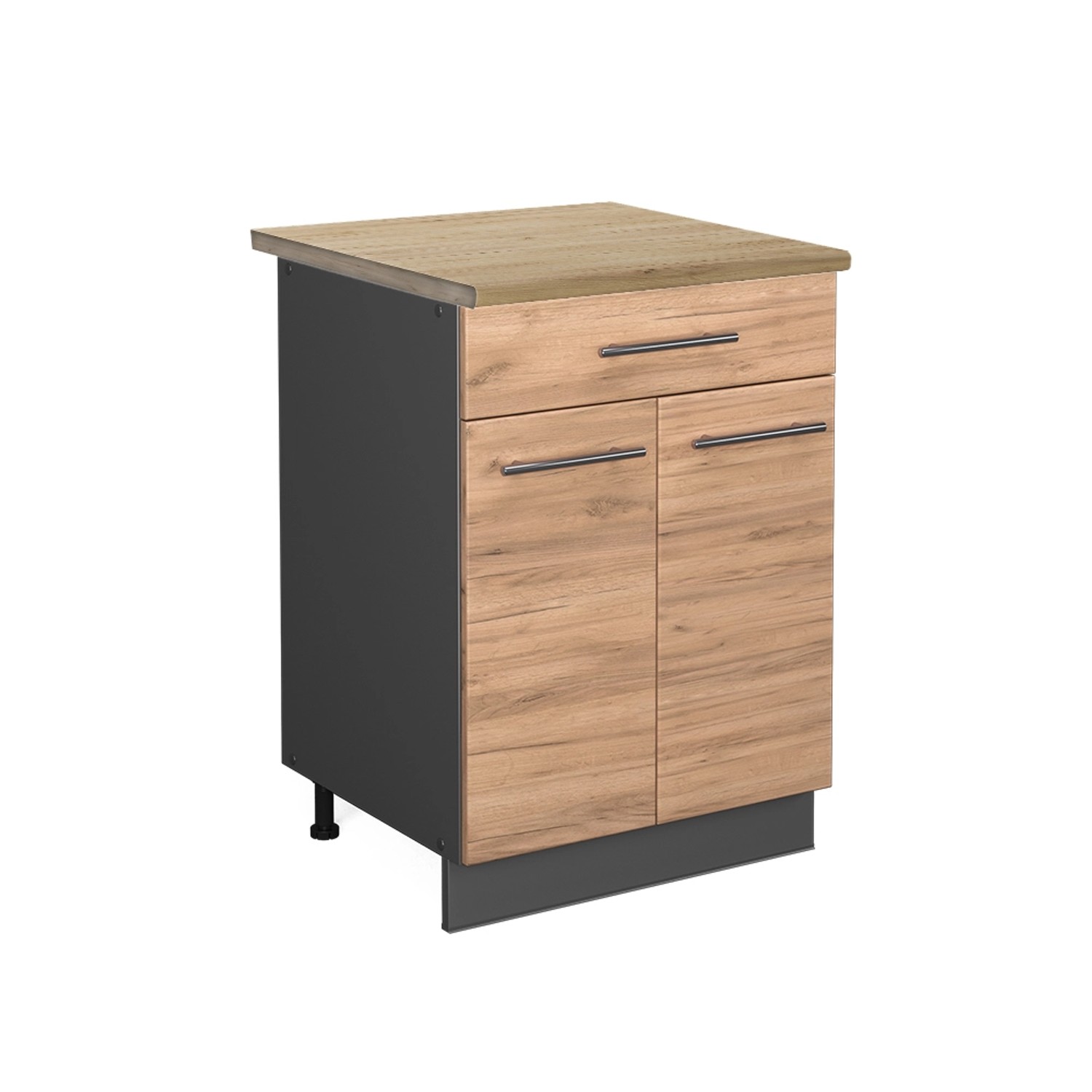 Vicco Küchenunterschrank Fame-Line Goldkraft Eiche/Anthrazit 60 cm mit Schublade AP Eiche von Vicco
