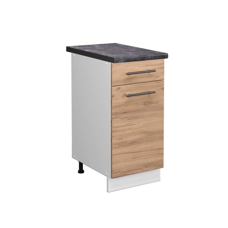 Vicco Küchenunterschrank Fame-Line Goldkraft Eiche/Weiß 40 cm AP Anthrazit von Vicco