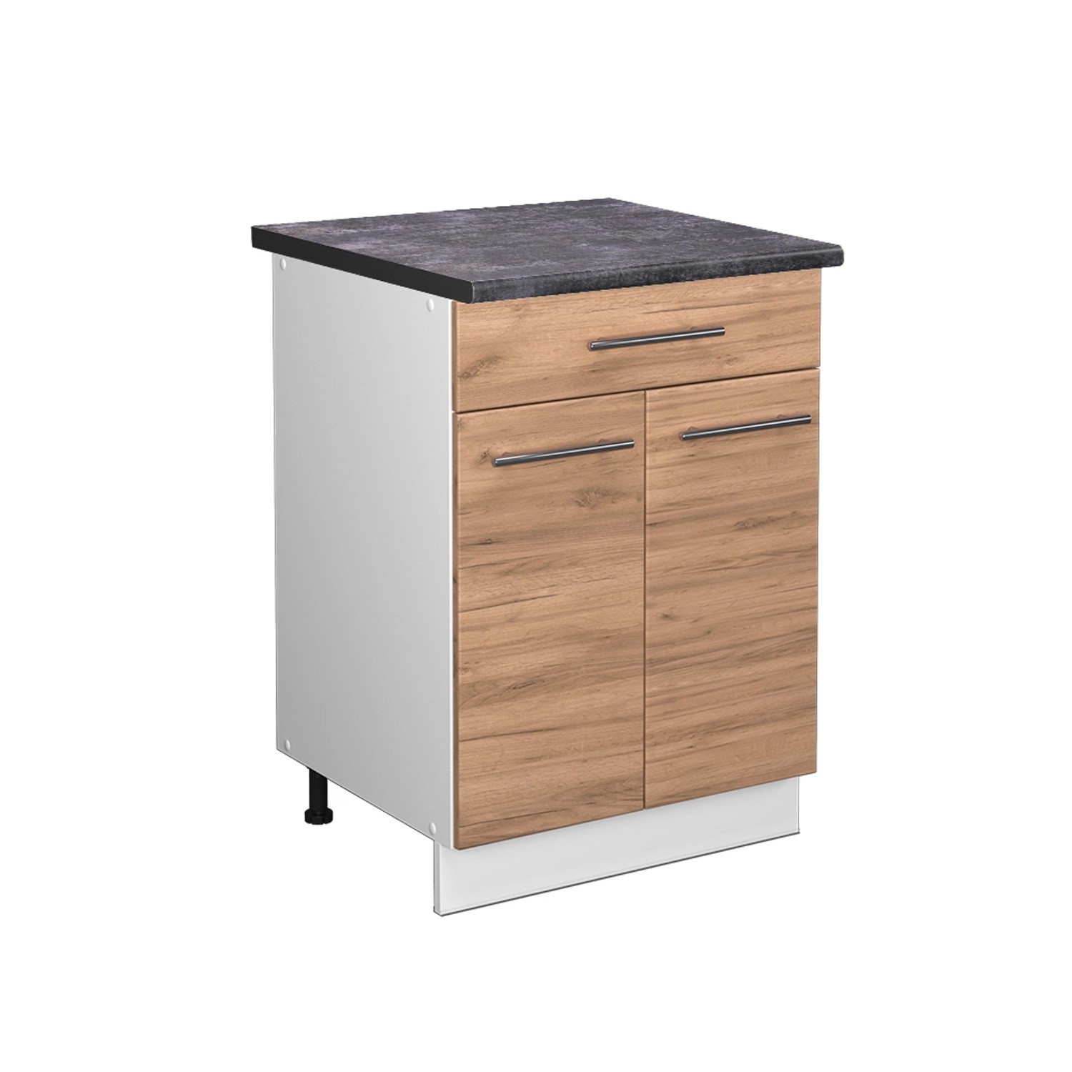 Vicco Küchenunterschrank Fame-Line Goldkraft Eiche/Weiß 60 cm mit Schublade AP Anthrazit von Vicco