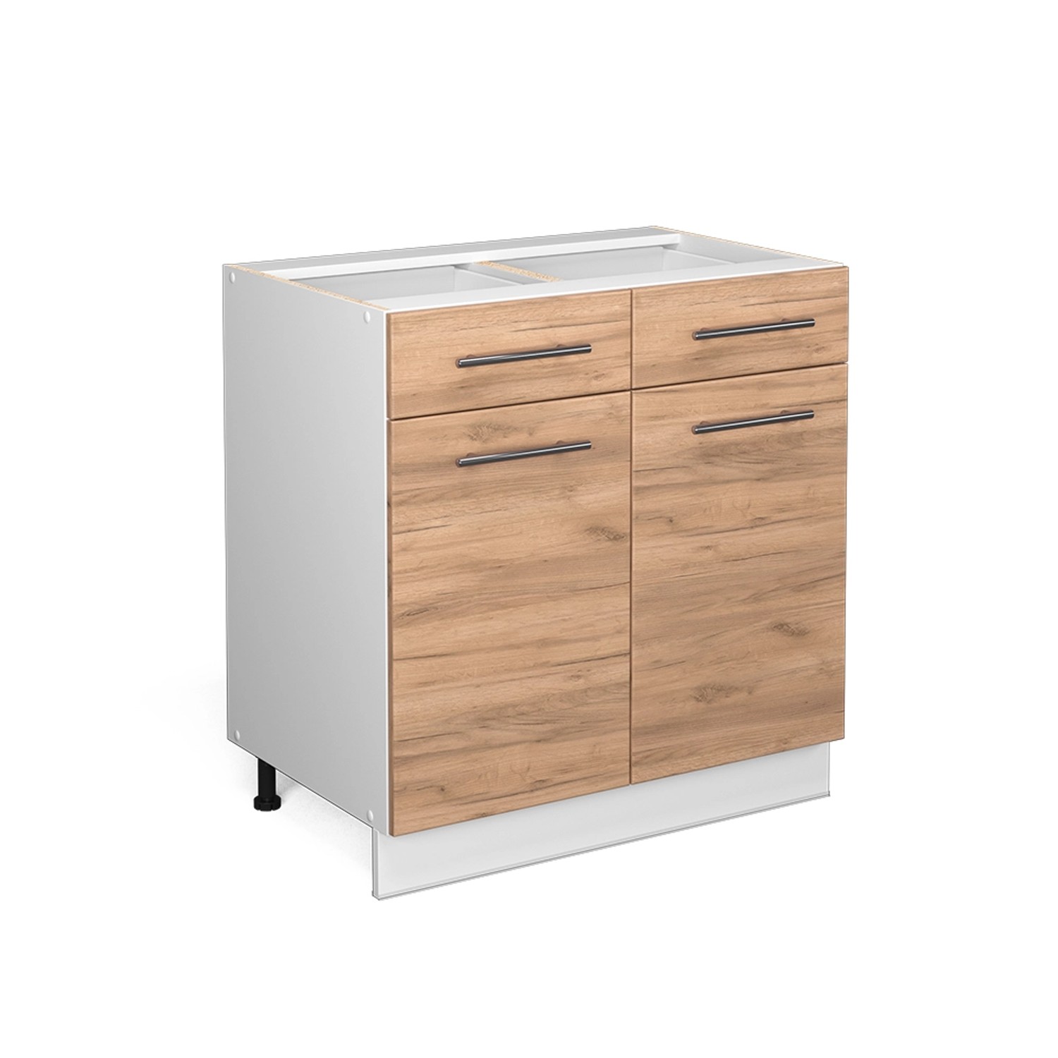 Vicco Küchenunterschrank Fame-Line Goldkraft Eiche/Weiß 80 cm ohne Arbeitsplatte von Vicco