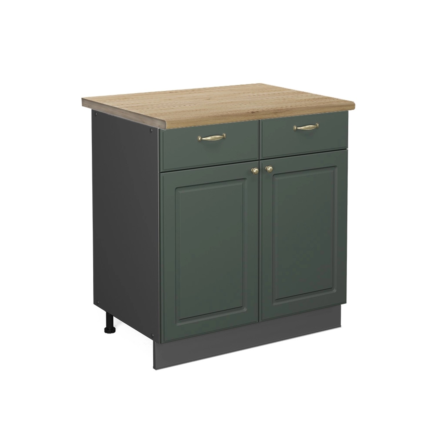 Vicco Küchenunterschrank Fame-Line Grün-Gold Landhaus/Anthrazit 80 cm AP Eiche von Vicco