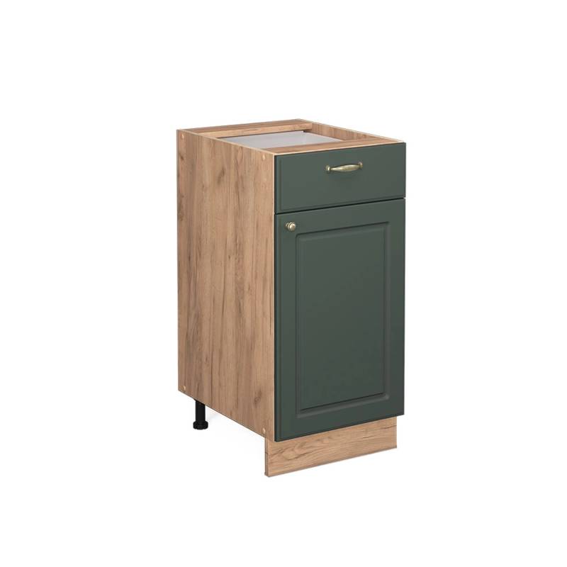 Vicco Küchenunterschrank Fame-Line Grün-Gold Landhaus/Goldkraft Eiche 40 cm ohne Arbeitsplatte von Vicco