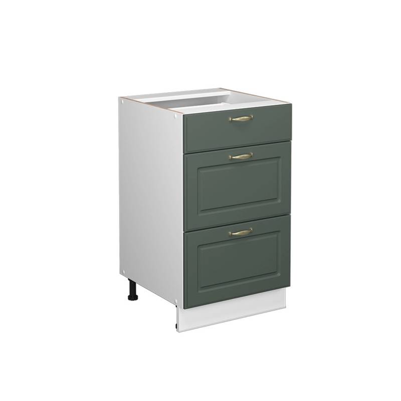 Vicco Küchenunterschrank Fame-Line Grün-Gold Landhaus/Weiß 50 cm ohne Arbeitsplatte von Vicco