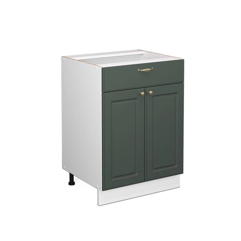 Vicco Küchenunterschrank Fame-Line Grün-Gold Landhaus/Weiß 60 cm mit Schublade ohne Arbeitsplatte von Vicco