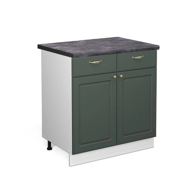 Vicco Küchenunterschrank Fame-Line Grün-Gold Landhaus/Weiß 80 cm AP Anthrazit von Vicco