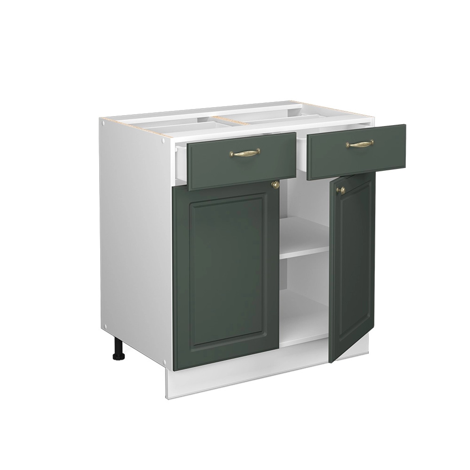 Vicco Küchenunterschrank Fame-Line Grün-Gold Landhaus/Weiß 80 cm AP Eiche von Vicco