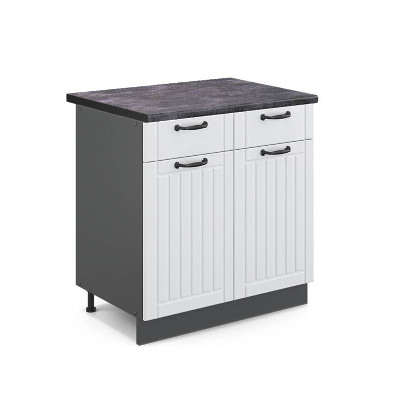 Vicco Küchenunterschrank Fame-Line Weiß Landhaus/Anthrazit 80 cm AP Anthrazit Vicco Küchenunterschrank Fame-Line Weiß Landhaus/Anthrazit 80 cm AP Anthrazit von Vicco