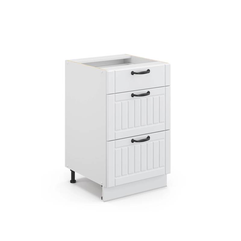 Vicco Küchenunterschrank Fame-Line Weiß Landhaus/Weiß 50 cm ohne Arbeitsplatte von Vicco