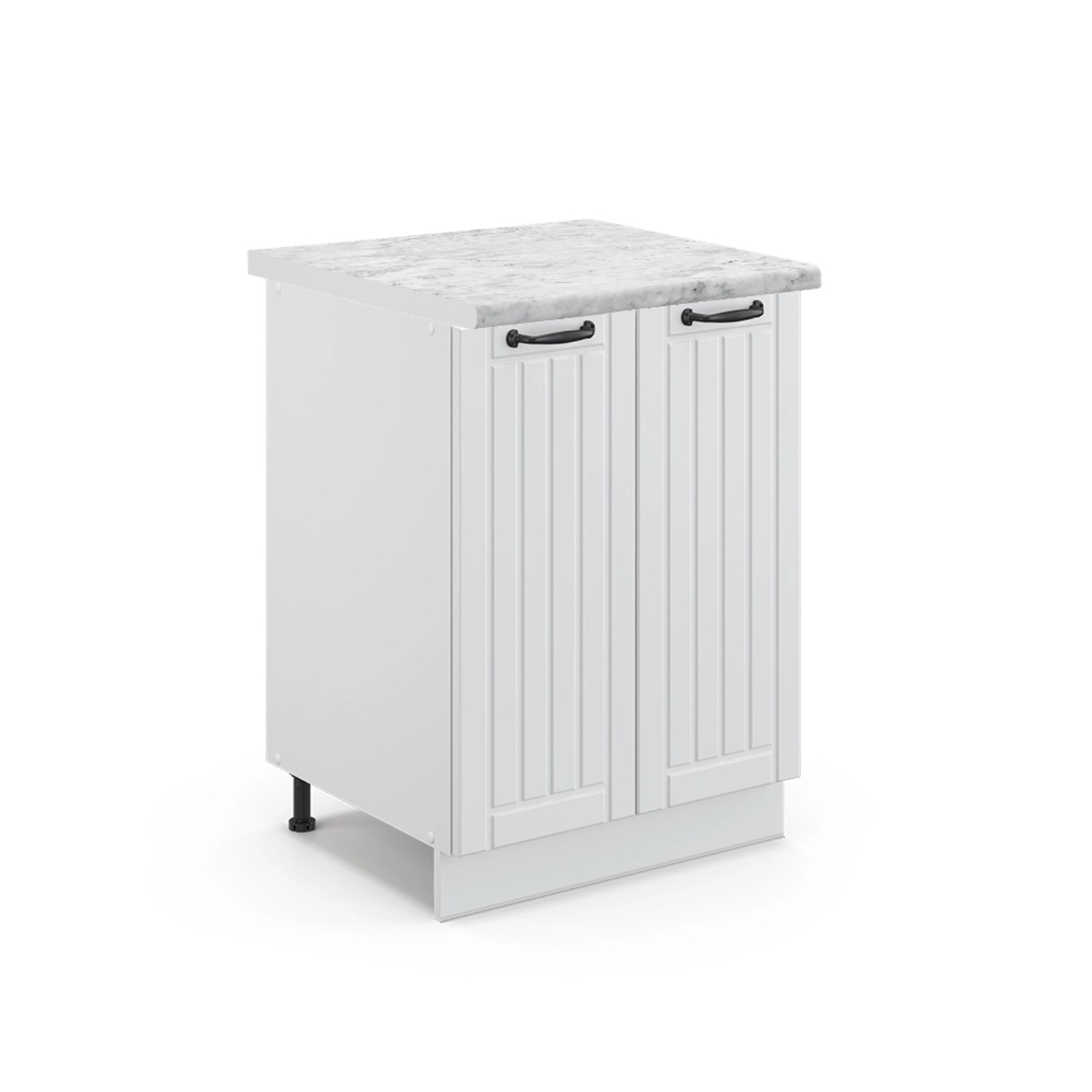 Vicco Küchenunterschrank Fame-Line Weiß Landhaus/Weiß 60 cm AP Marmor von Vicco
